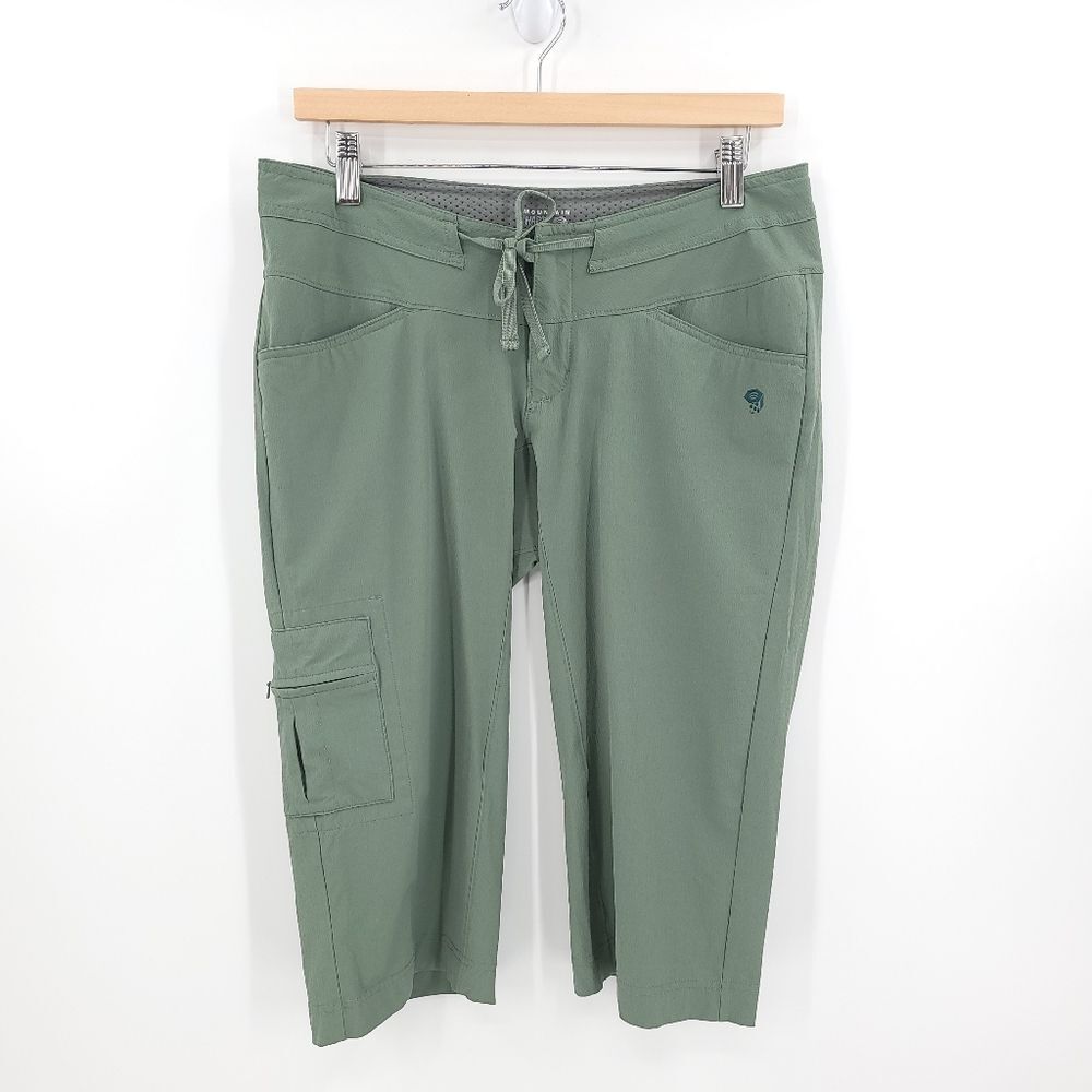 Mountain Hardwear Capri Pants Drawstring Pockets Green Hiking Outdoor